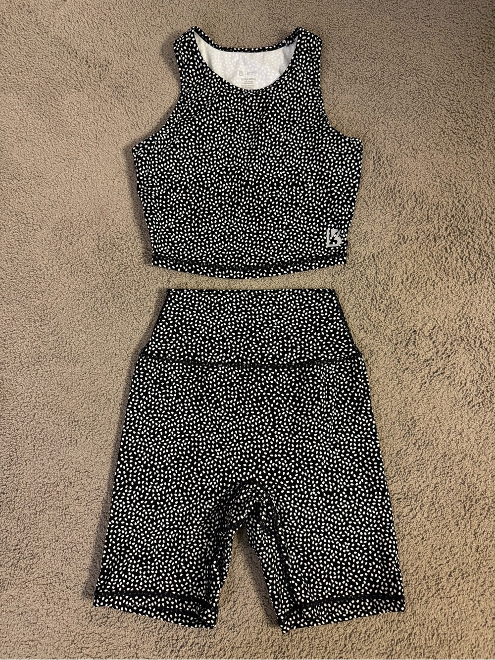 Buffbunny Collection XS Matching Set, Onyx Black Bossy Print